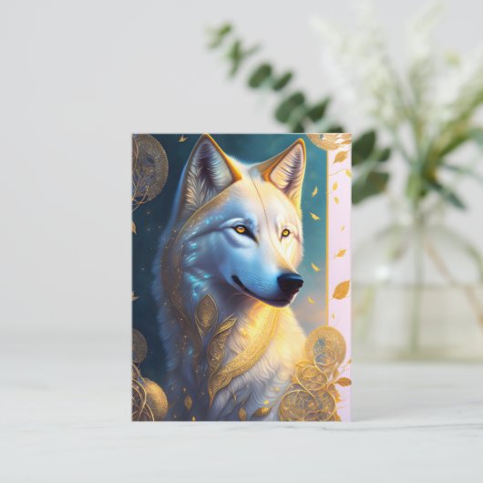 Magische Wolf, Postkruising Briefkaart (Staand voorkant)