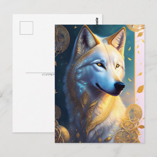 Magische Wolf, Postkruising Briefkaart (Voorkant / Achterkant)