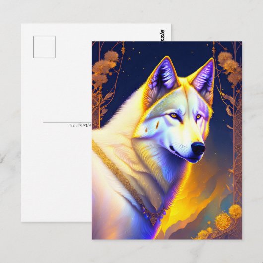 Magische Wolf, Postkruising Briefkaart (Voorkant / Achterkant)