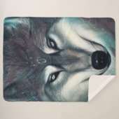Magische Wolf Sherpa Dekken Deken (Voorkant (horizontaal))