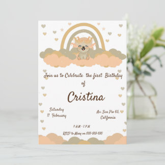 Magische Wolk Regenboog Koala Beer Feest Kaart