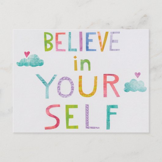 Magische wolken geloven in jezelf briefkaart (Voorkant)