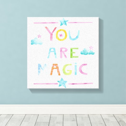 Magische wolken je bent Magisch Canvas Afdruk (Insitu (Houten vloer))
