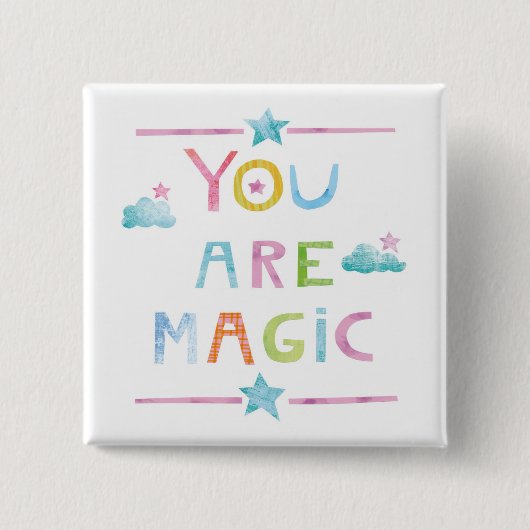 Magische wolken je bent Magisch Vierkante Button 5,1 Cm (Voorkant)