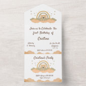 magische wolken regenboog koala beer all in one uitnodiging (Binnen)