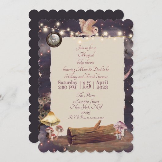 Magische wonderlijke uitnodiging (Voorkant / Achterkant)