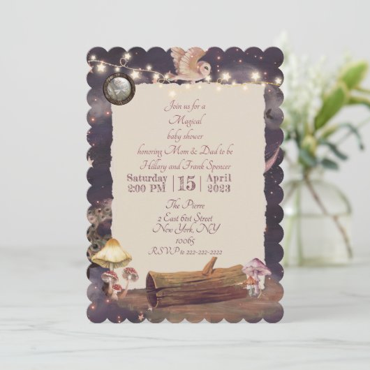 Magische wonderlijke uitnodiging (Staand voorkant)