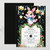 Magische Woodland Bunny Verjaardag Kaart (Voorkant / Achterkant)