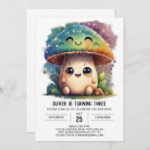 Magische Woodland Custom Mushroom Verjaardag Kaart (Voorkant / Achterkant)