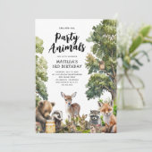 Magische Woodland Dieren Verjaardagsfeest Kaart (Staand voorkant)