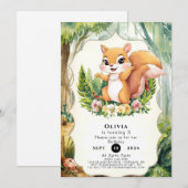 Magische Woodland Eekhoorn Verjaardag Kaart (Voorkant / Achterkant)