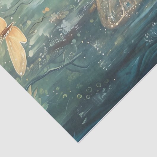 Magische Woodland Fairy met vlinders Decoupage Tissuepapier (Detail)