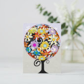 Magische woudcirkel van liefdesbloem-bruiloft aankondigingskaart (Staand voorkant)