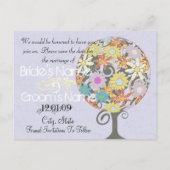Magische woudcirkel van liefdesbloem-bruiloft aankondigingskaart (Achterkant)