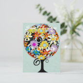 Magische woudcirkel van liefdesbloem-bruiloft aankondigingskaart (Staand voorkant)