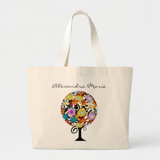 Magische woudcirkel van liefdesbloem-bruiloft grote tote bag (Voorkant)