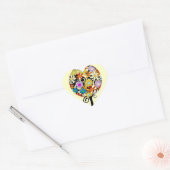 Magische woudcirkel van liefdesbloem-bruiloft hart sticker (Envelop)