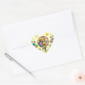 Magische woudcirkel van liefdesbloem-bruiloft hart sticker (Envelop)