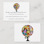 Magische woudcirkel van liefdesbloem-bruiloft informatiekaartje (Voorkant / Achterkant)