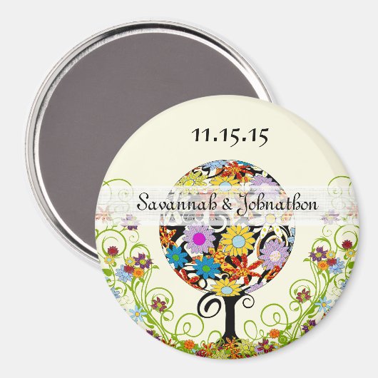 Magische woudcirkel van liefdesbloem-bruiloft magneet (Voorkant / Achterkant)