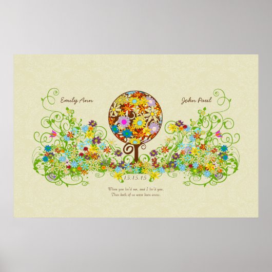 Magische woudcirkel van liefdesbloem-bruiloft poster (Voorkant)