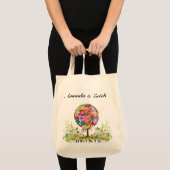 Magische woudcirkel van liefdesbloem-bruiloft tote bag (Voorkant (product))