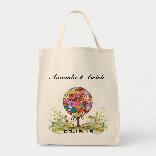 Magische woudcirkel van liefdesbloem-bruiloft tote bag (Voorkant)