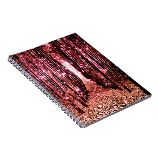 Magische woudpad roze perzik notitieboek (Rechterzijde)