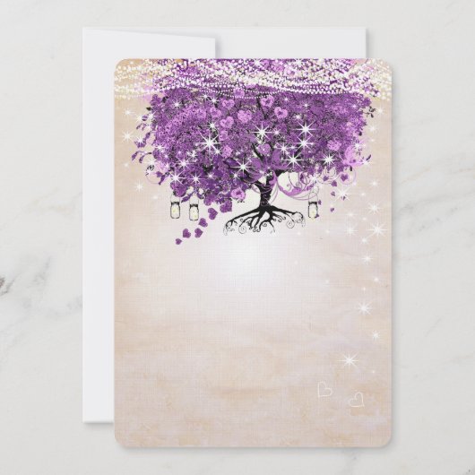 Magische woudperachy roze Paarse hartritme Kaart (Achterkant)