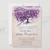 Magische woudperachy roze Paarse hartritme Kaart (Voorkant)