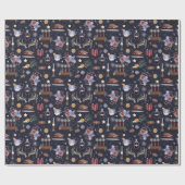 Magische Yule Log Winter Solstice wicca Natuur Cadeaupapier (Vlak)