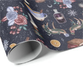 Magische Yule Log Winter Solstice wicca Natuur Cadeaupapier (Rol Hoek)