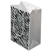 Magische Zebrastripes klikken om grijze kleur aan Medium Cadeauzakje (Voorkant Gekanteld)