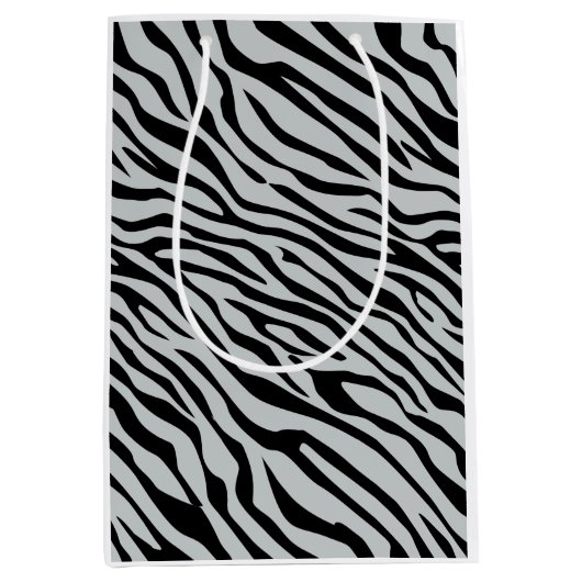 Magische Zebrastripes klikken om grijze kleur aan Medium Cadeauzakje (Voorkant)