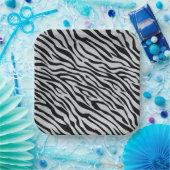 Magische Zebrastripes klikken om grijze kleur aan  Papieren Bordje (Feest)