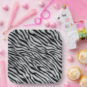 Magische Zebrastripes klikken om grijze kleur aan  Papieren Bordje (Feest)