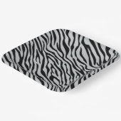 Magische Zebrastripes klikken om grijze kleur aan  Papieren Bordje (Gebogen)