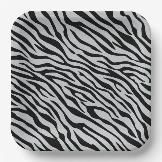Magische Zebrastripes klikken om grijze kleur aan  Papieren Bordje (Voorkant)
