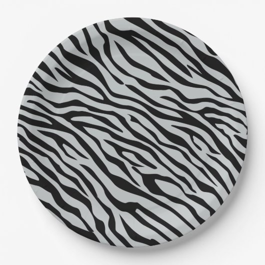 Magische Zebrastripes klikken om grijze kleur aan Papieren Bordje (Voorkant)