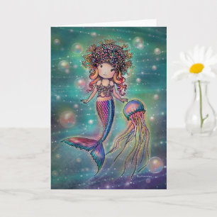 Magische Zee Schattige Fantasie Kunst van Molly Ha Kaart
