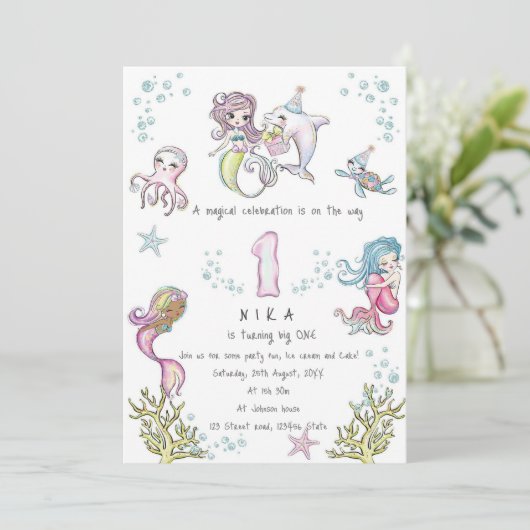 Magische zee wereld kaart (Staand voorkant)