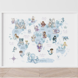 Magische Zee Wereld, Meermaiden, Ridders, Wereldka Poster