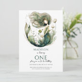 Magische zeemeermin 1e verjaardag kaart (Staand voorkant)