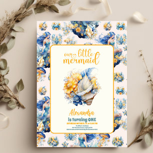 Magische Zeemeermin 1e Verjaardagsfeest Kaart