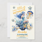 Magische Zeemeermin 1e Verjaardagsfeest Kaart (Voorkant)