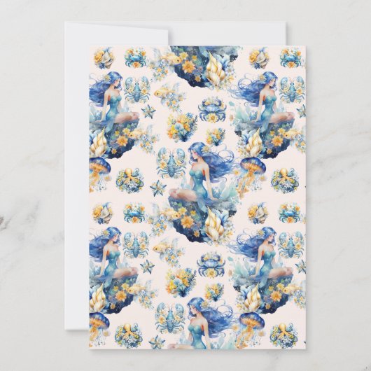 Magische Zeemeermin 1e Verjaardagsfeest Kaart (Achterkant)