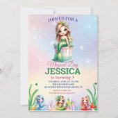 Magische Zeemeermin 5e Verjaardag onder het Zee Fo Kaart (Voorkant)