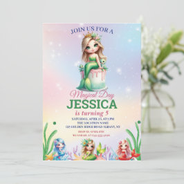 Magische Zeemeermin 5e Verjaardag onder het Zee Fo Kaart