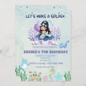 Magische Zeemeermin Aquarel Verjaardag Kaart (Voorkant / Achterkant)