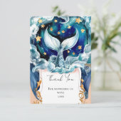 Magische Zeemeermin Baby shower Bedankkaart (Staand voorkant)